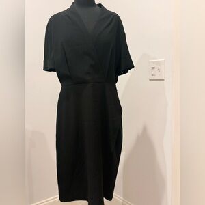 MM Lafleur Classic Tory Black Midi Dress